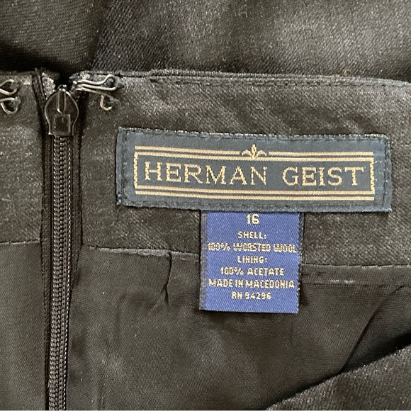 Herman Geist Gray Worsted Wool Maxi Pencil Skirt 18.5" Front Slit Women's M/L - Picture 9 of 9